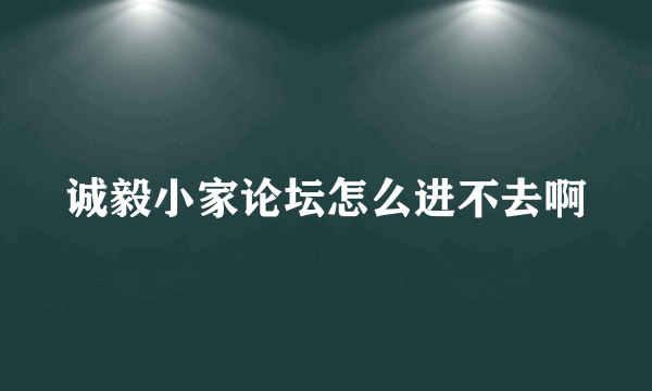 诚毅小家论坛怎么进不去啊