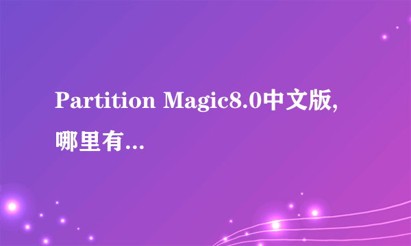 Partition Magic8.0中文版,哪里有下载啊?