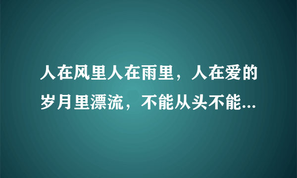 人在风里人在雨里，人在爱的岁月里漂流，不能从头不能停留不能抗拒你的所有，这是什么歌曲