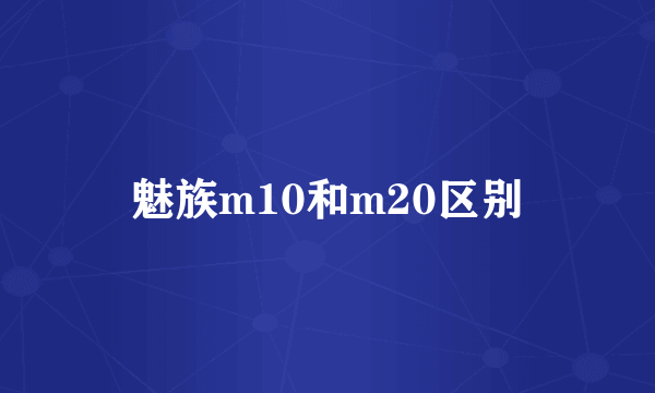 魅族m10和m20区别