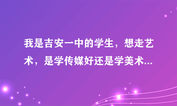 我是吉安一中的学生，想走艺术，是学传媒好还是学美术好？有人知道那个学校学传媒好吗？