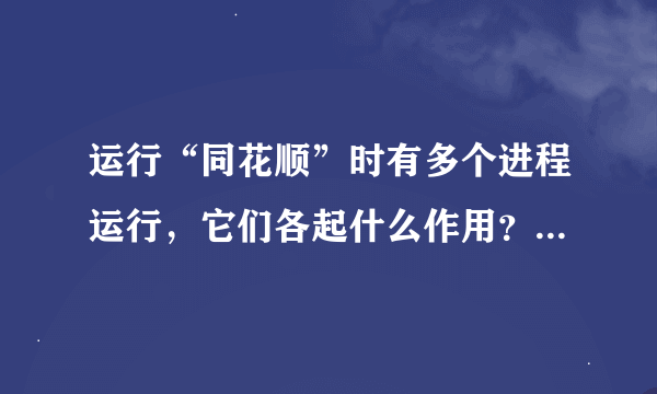 运行“同花顺”时有多个进程运行，它们各起什么作用？哪些可关闭？