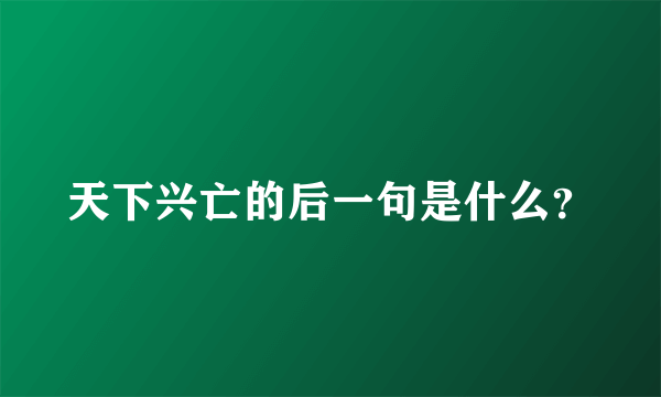 天下兴亡的后一句是什么？