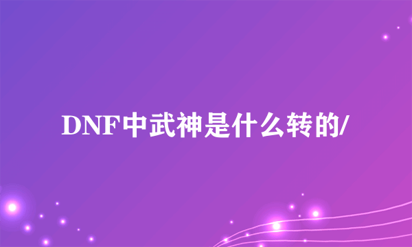 DNF中武神是什么转的/