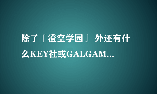 除了『澄空学园』 外还有什么KEY社或GALGAME的论坛