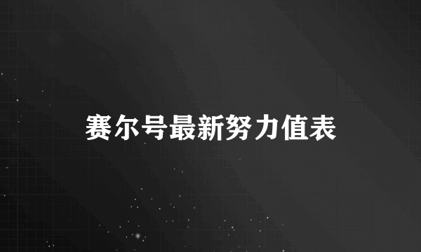 赛尔号最新努力值表