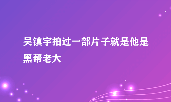 吴镇宇拍过一部片子就是他是黑帮老大