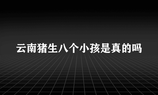 云南猪生八个小孩是真的吗