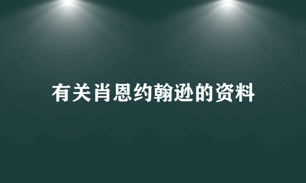 有关肖恩约翰逊的资料