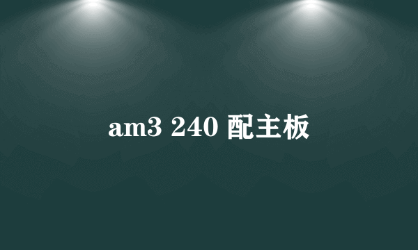 am3 240 配主板