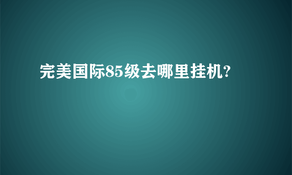 完美国际85级去哪里挂机?