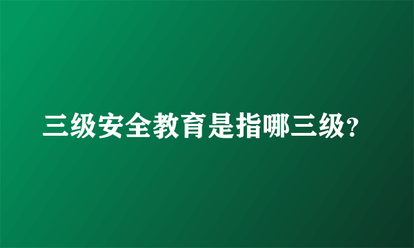 三级安全教育是指哪三级？