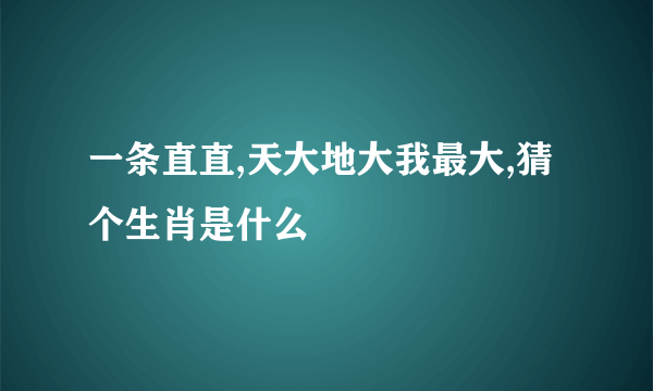 一条直直,天大地大我最大,猜个生肖是什么