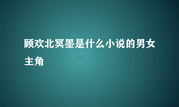 顾欢北冥墨是什么小说的男女主角