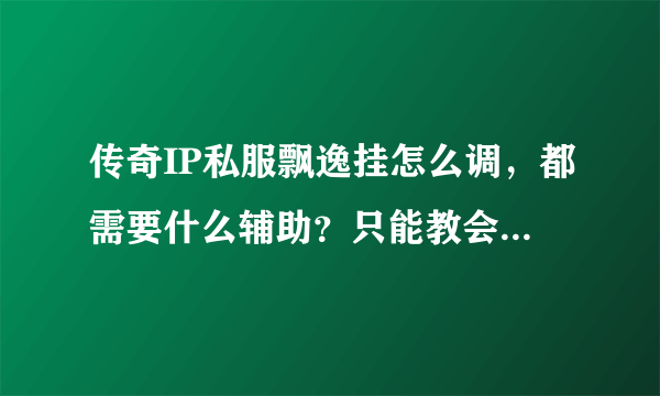 传奇IP私服飘逸挂怎么调，都需要什么辅助？只能教会，和有效果。我可以给你QB