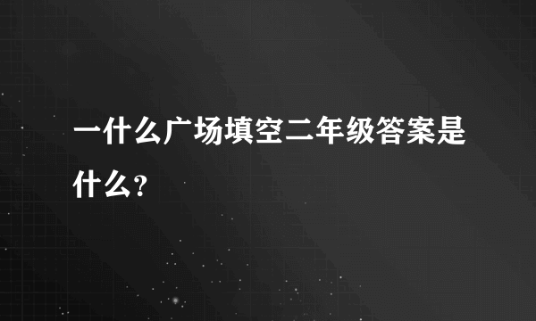 一什么广场填空二年级答案是什么？