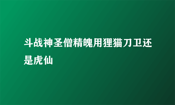 斗战神圣僧精魄用狸猫刀卫还是虎仙