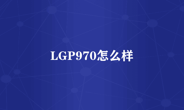 LGP970怎么样