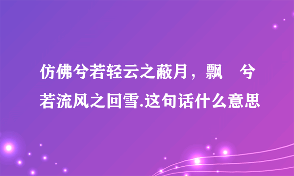 仿佛兮若轻云之蔽月，飘飖兮若流风之回雪.这句话什么意思