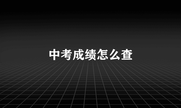 中考成绩怎么查