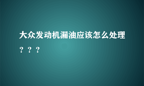 大众发动机漏油应该怎么处理？？？