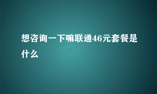 想咨询一下嘛联通46元套餐是什么