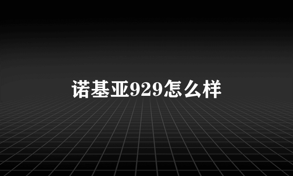 诺基亚929怎么样