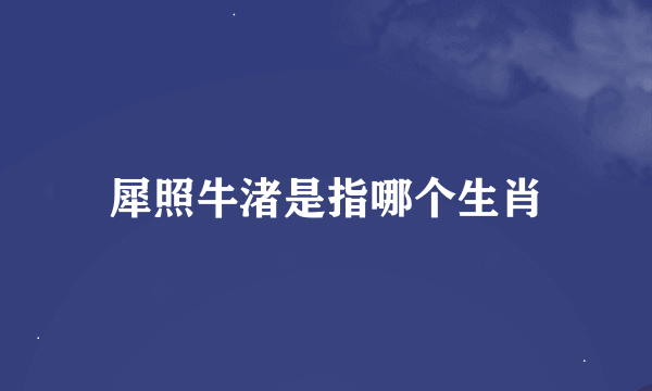 犀照牛渚是指哪个生肖