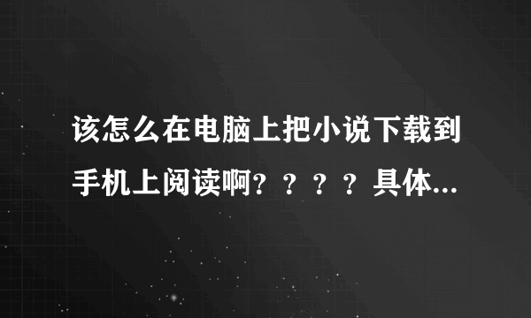 该怎么在电脑上把小说下载到手机上阅读啊？？？？具体有什么步骤？