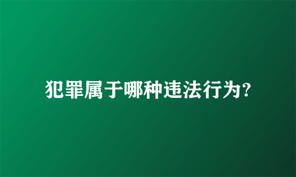 犯罪属于哪种违法行为?