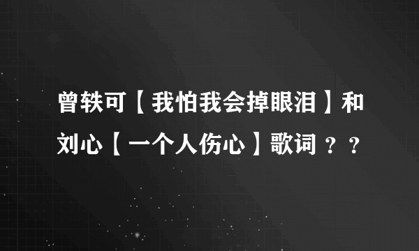 曾轶可【我怕我会掉眼泪】和刘心【一个人伤心】歌词 ？？