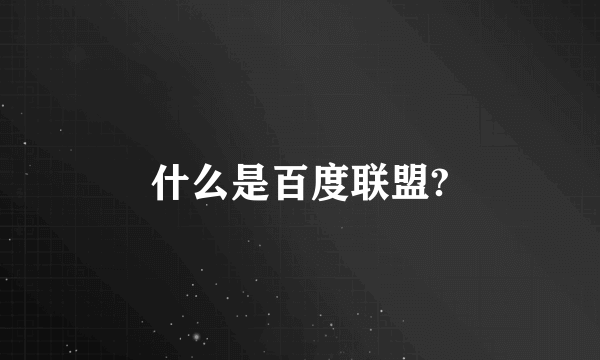 什么是百度联盟?