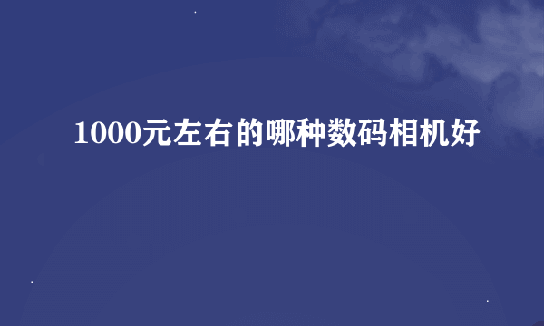 1000元左右的哪种数码相机好