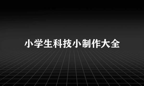 小学生科技小制作大全