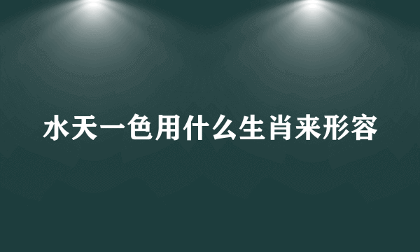 水天一色用什么生肖来形容