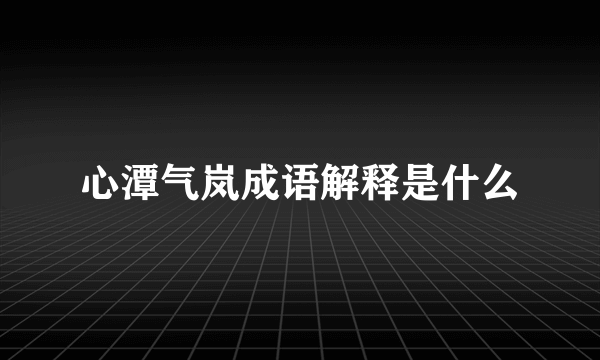 心潭气岚成语解释是什么