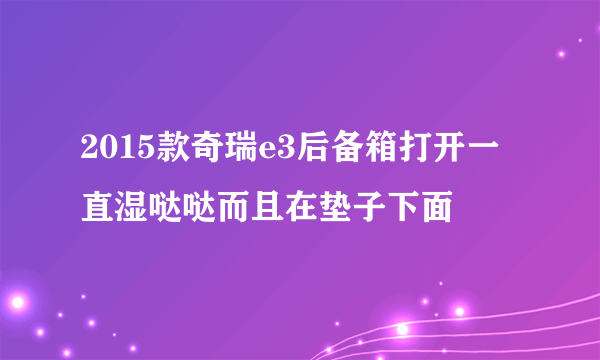 2015款奇瑞e3后备箱打开一直湿哒哒而且在垫子下面