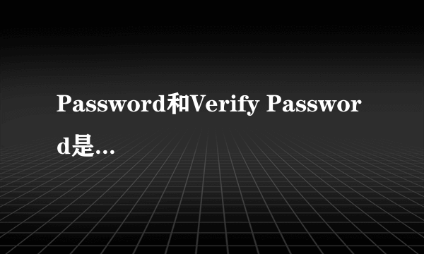 Password和Verify Password是什么意思