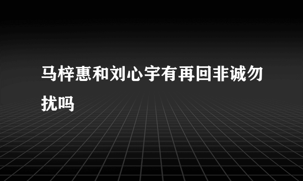 马梓惠和刘心宇有再回非诚勿扰吗