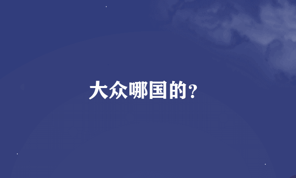 大众哪国的？