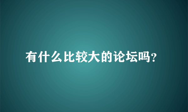 有什么比较大的论坛吗？