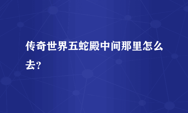 传奇世界五蛇殿中间那里怎么去？