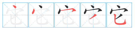 它笔顺笔画顺序动画