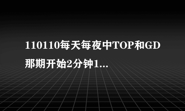 110110每天每夜中TOP和GD那期开始2分钟10多秒TOP说话时放的歌是?