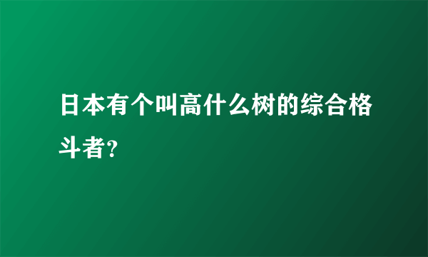 日本有个叫高什么树的综合格斗者？