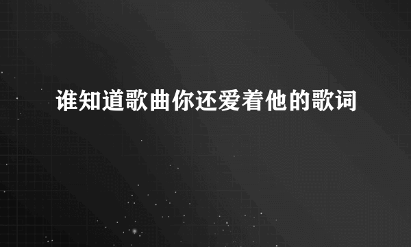 谁知道歌曲你还爱着他的歌词