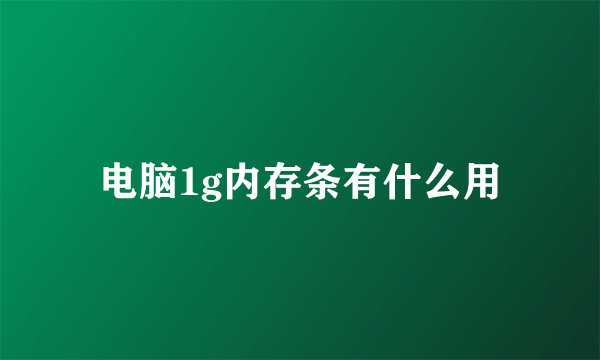 电脑1g内存条有什么用