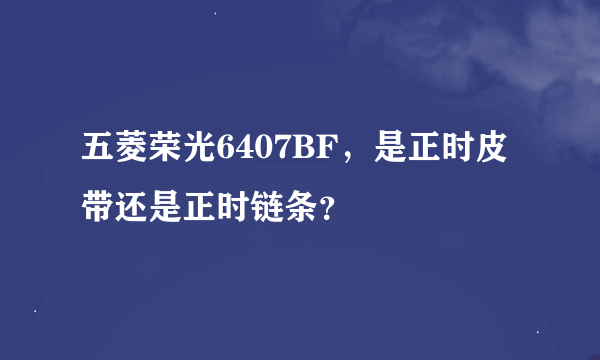 五菱荣光6407BF，是正时皮带还是正时链条？