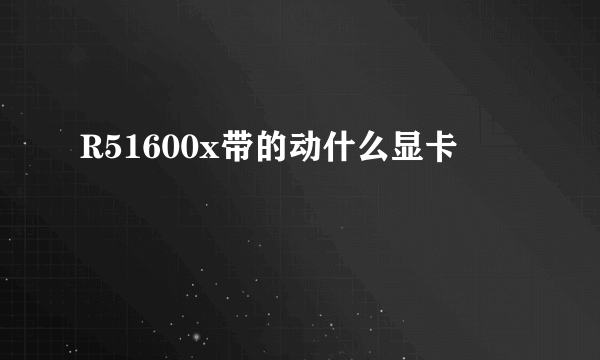 R51600x带的动什么显卡