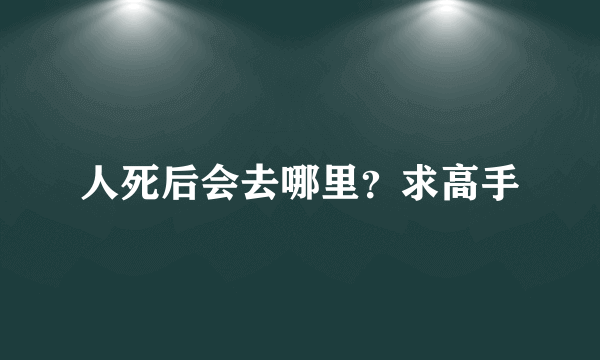 人死后会去哪里？求高手